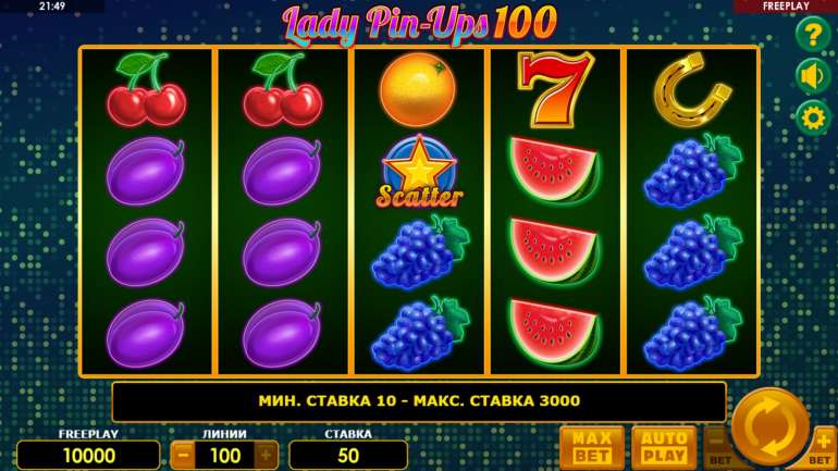 Необычная классика на слоте «Lady Pin-ups 100» — играем бесплатно в казино Адмирал